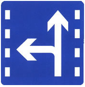 直行和左轉(zhuǎn)合用車道標(biāo)志