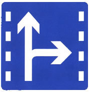 直行和右轉(zhuǎn)合用車道標(biāo)志